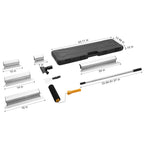 VEVOR Drywall Skimming Blade Set, 7/10/14/16/24 in Skimming Blades + 34 - 81.6 in Extension Handle Pole, Stainless Steel Knife Professional Skim Coat Tools, for Gyprock/WallBoard/Plasterboard