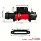 Electric Winch 3500Lb/4500Lb/12000Lb/13500Lb - Electric Truck Winch 12V with Red Synthetic Rope - Fairlead Wired Handle & Infrared Remote - Winch for Jeeps Road SUV Boat Towing Trailer 4WD 4X4 ATV UTV - ATV Winch Kit