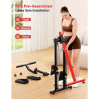 Adjustable Stair Stepper for Home with 3 Workout Modes, Folding Stair Climber with Ski Simulation & Oversized Pedals, 660LBS Capacity Step Machine with Handlebar, 90% Pre-Assembled Fitness Equipment, Without Battery