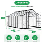 [Large Walk-in Greenhouse] VIWAT Greenhouse for Outdoors, Polycarbonate Greenhouse With Quick Setup Structure and Roof Vent, Aluminum Large Walk-in Greenhouse for Outside Garden Backyard, Garden Houses