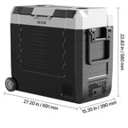 Car Refrigerator by VEVOR, 58 QT Dual-Zone Electric Cooler for RV Travel and Camping Trips