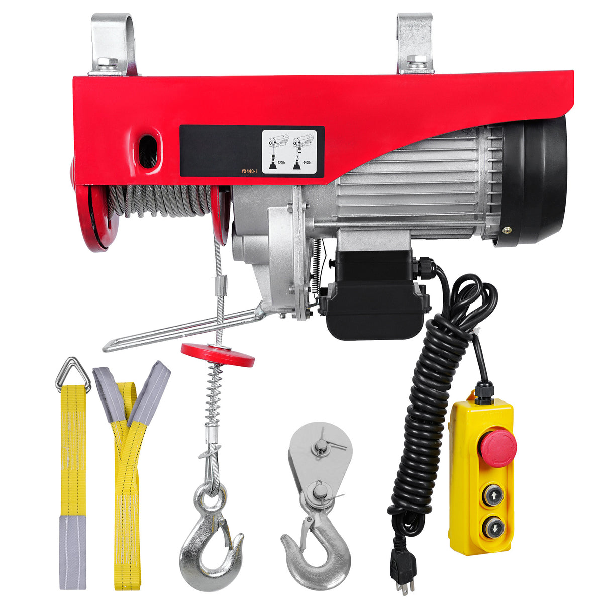 VEVOR 2200lbs Electric Hoist w/14ft Wired Remote Control, 120v Electric Hoist with 40ft Single Cable Lifting Height, for Garage Warehouse Factory Control for Garage, Shop, Hotel, Home