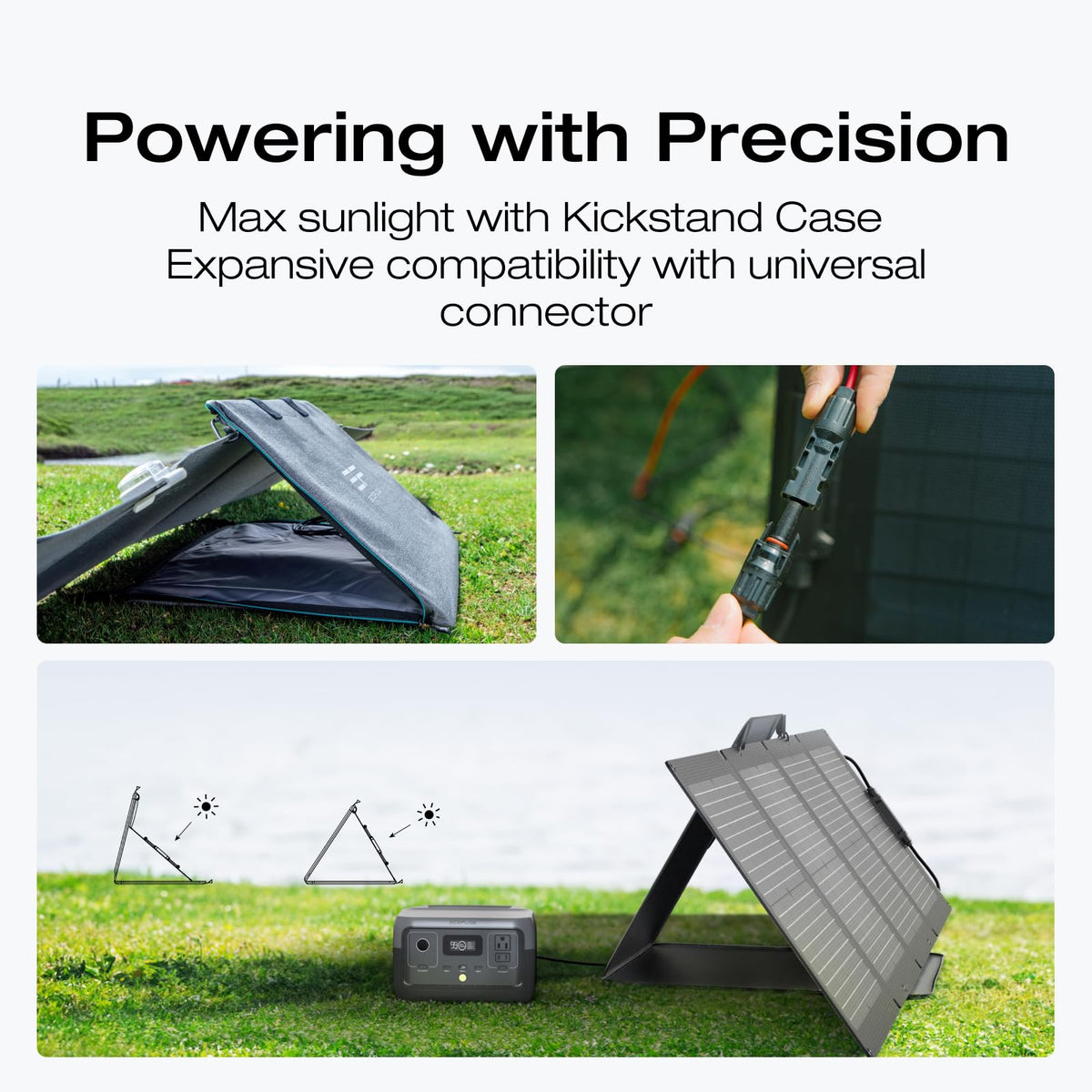 EcoFlow 45W/60W110W/160W/220W Portable Solar Panel, Foldable with Carry Case, High 23 Efficiency, Design for Camping, RVs, or Backyard Use