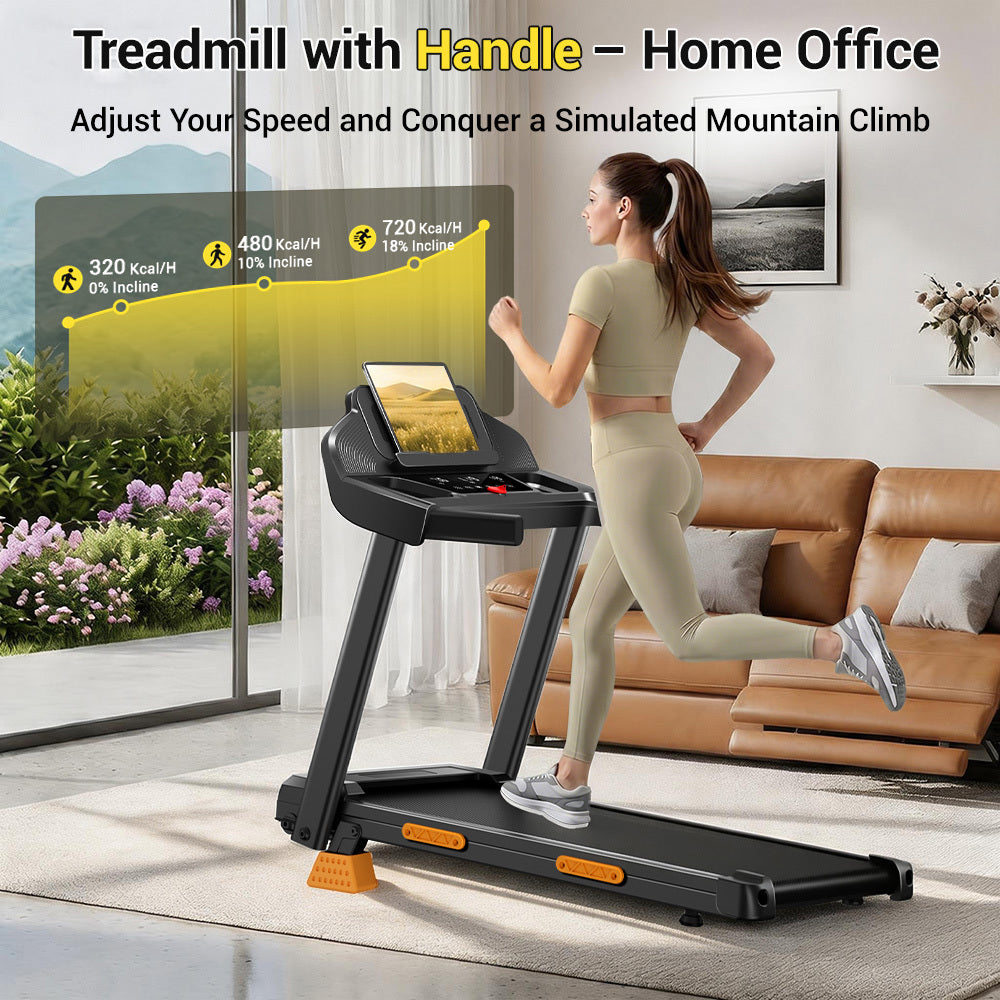 4-in-1 Treadmill with 18% Incline, Portable Treadmills for Home with Handle, Foldable Treadmills for Home and Office, 350 Lbs Weight Capacity.
