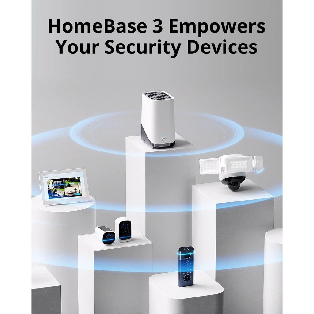 eufy Security HomeBase S380 (HomeBase 3 ),eufy Edge Security Center, Local Expandable Storage up to 16TB, eufy Security Product Compatibility, Advanced Encryption, No Monthly Fee (Renewed )