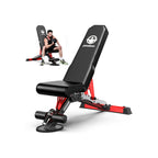HASIMAN 1200LB Heavy-Duty Adjustable Weight Bench - Strength Training, Dual Rails & C-Lock Safety for Home Gym