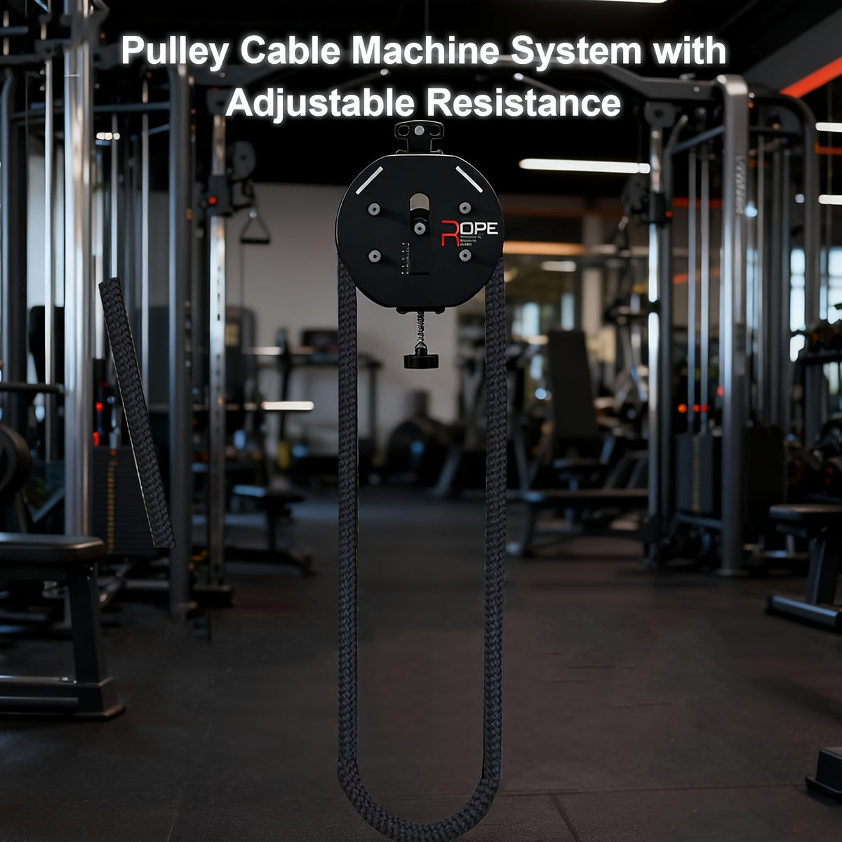 Endless Rope Trainer, Portable Cable Pulley System, Pulley Cable Machine System with Adjustable Resistance, Home Gym Equipment for Grip, Arms, Back, Body Coordination Exercises