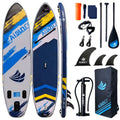 11' Inflatable Paddle Board for Adults, 34'' Extra Wide Stand Up Paddle Board with EVA Deck, Double Action Pump & Removable Fin, SUP Board 450Lb Capacity for Surf/Yoga/Family