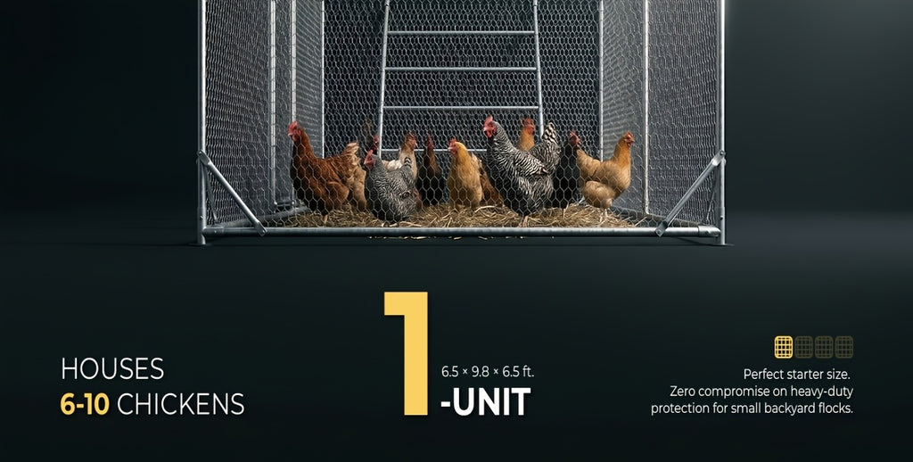 Heavy Duty Reinforced Chicken Coop Walk In Chicken Run with Waterproof Cover Large Metal Poultry Cage Outdoor Chicken Pen with Free Chicken Roosting Ladder