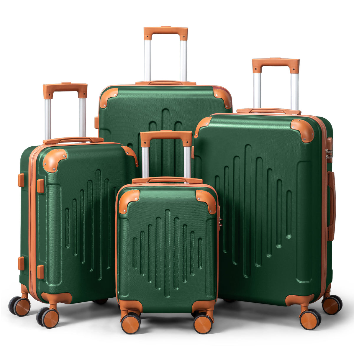 4 Pc Luggage Sets, Durable Hard Shell 4 Piece Set Suitcase with Spinner Wheels, Hardside Lightweight Luggage set, Large Travel Luggage Set (16"20" 24" 28"), mixed color
