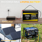 Feuruetc 12V 100Ah LiFePO4 Lithium Battery, Deep Cycle Golf Cart Battery With Built-in 100A BMS, 15000+ Cycles, Perfect Replacement For Lead-Acid, Lightweight & Long-Lasting For RV, Camper, Solar Energy Storage, Off-Grid Power System