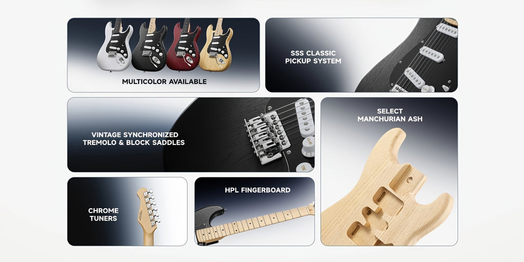 Full Size 39 Inch Electric Guitar Kit Solid Body, for Beginner, with Amplifier, Bag, Capo, Strap, String, Tuner, Picks DST-80