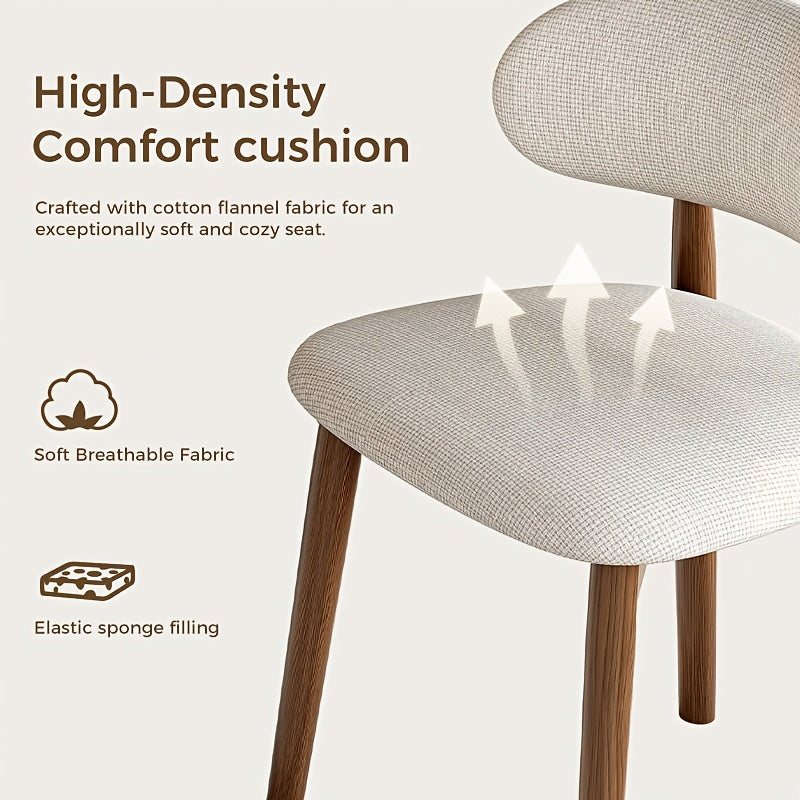 Medieval Modern Style Dining Chair Set (2pcs/4pcs Set) with Curved Backrest, Ergonomic Cushioned Chair Surface, Natural Wooden Legs with Adjustable Anti Slip Foot Pads, Sturdy Frame, Suitable for Kitchens, Restaurants, Cafes, And Dining Rooms