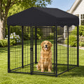 [Heavy Duty Dog Cage] Outdoor Dog Kennel, Heavy Duty Dog Cage With Roof, For Medium To Small Dogs Outside 4Ft X 4Ft X 4.5Ft, Large Pet Crate Cage Dog Playpen