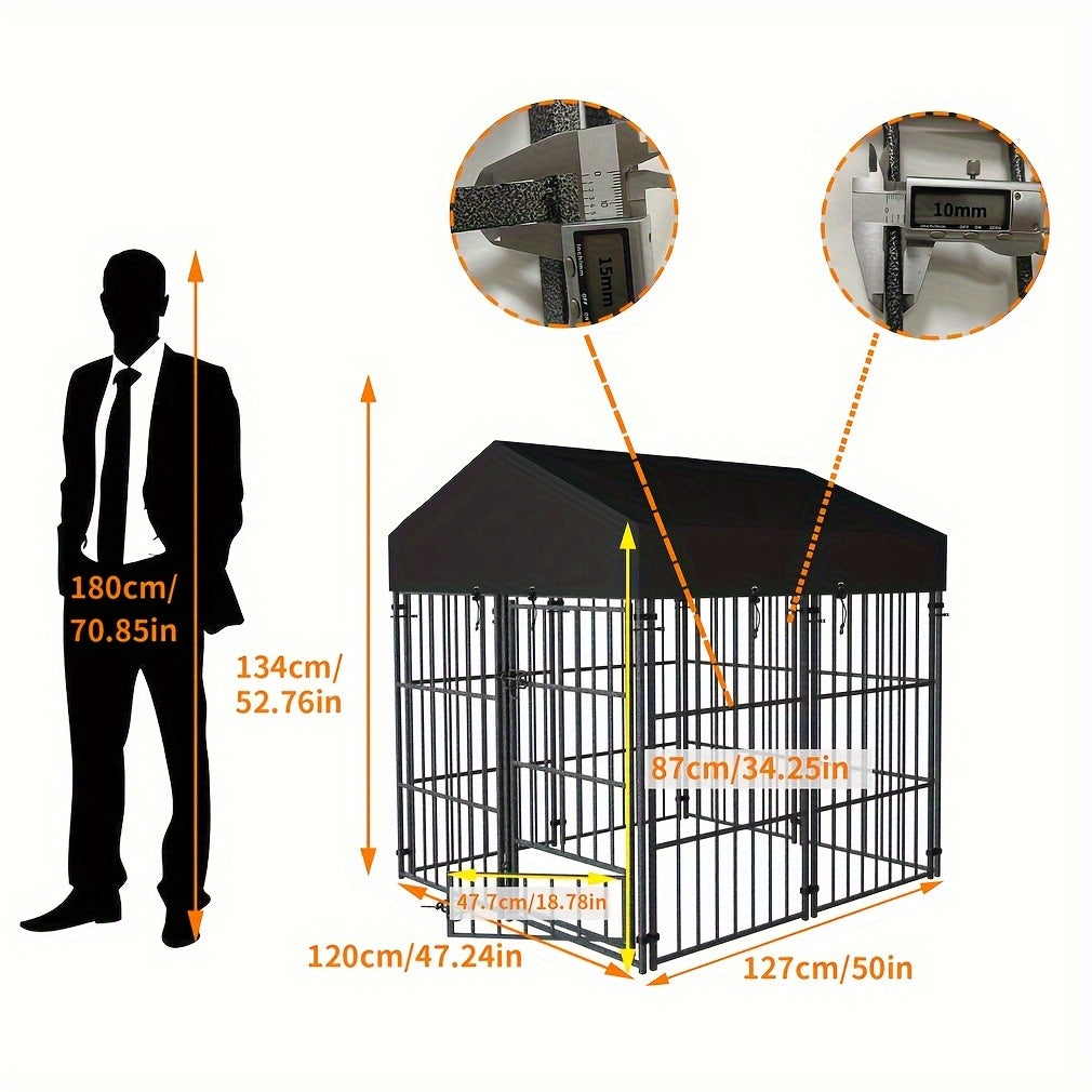 3 Size Metal Dog Kennel Large Outdoor Welded Wire Dog Kennel Pet Playpen Heavy Duty Dog Crate Cage