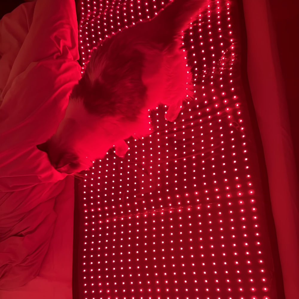 71'' X 31.5'' LED 1280pcs 660Nm Red Light Mat 850Nm Near Infrared Light Devices 3 Modes And 9 Timers, Extra Large Red Light Pad Blanket for Full Body