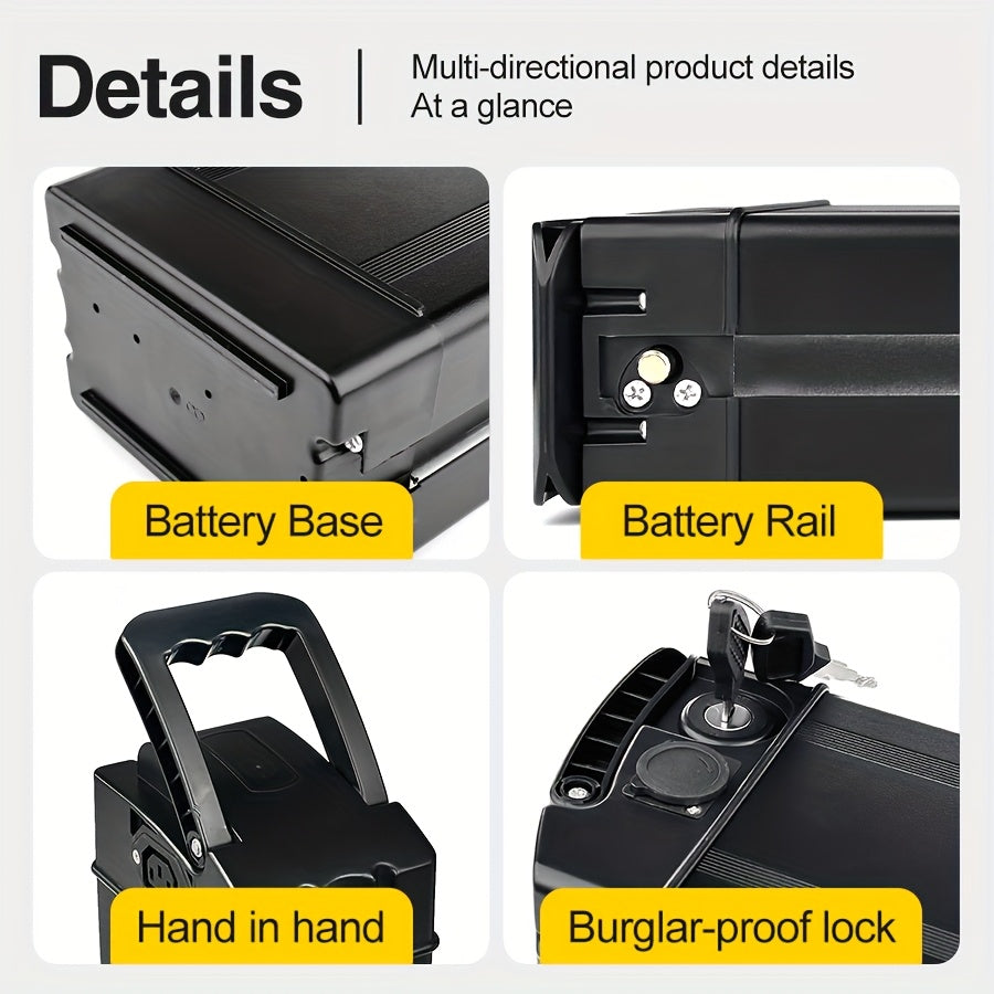 48V15Ah Electric Bicycle Battery Pack, with A Range Of Up to 40 Kilometers, Compatible with 250w/500w740w Motors, Accessories Include Charger/battery Base/slide Kit, Suitable for Many Models Such As GS5/GE5/GS3