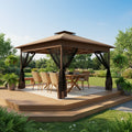 12x12ft/13x13ft Pop-Up Gazebo, Canopy with 4 Removable Mosquito Nets, Includes 4 Sandbags And Carry Bag, 3 Height Adjustments, Outdoor UV-Protective Gazebo, Easy to Carry And Set Up, Ideal for Gardens, Lawns, Parties, Camping, Fairs, Outdoor Events