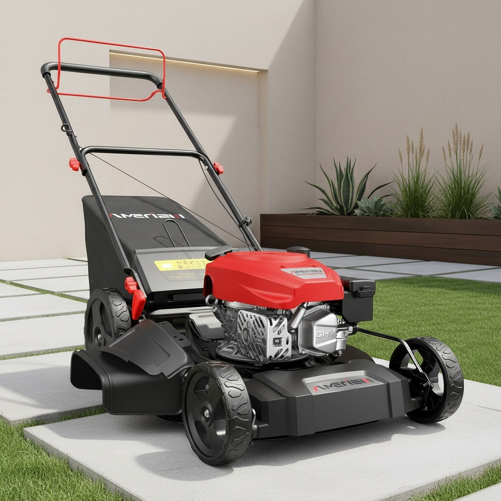 Self Propelled Gas Lawn Mower 21In. 170Cc, Gas Engine 3-In-1 Mulch, Bag, Side Discharge, 6-Position Height Adjustment, Lawn Mower, Self Propelled Lawn Mower, Lawn Care Equipment, Yard Maintenance, Adjustable Height Mower, Versatile Discharge