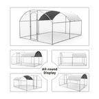 SNDM Chicken Coop Large Metal Chicken Run Upgrade Wire Mesh Chicken Pen with Water-Resident And Anti-Uv Cover, Duck Rabbit House Outdoor