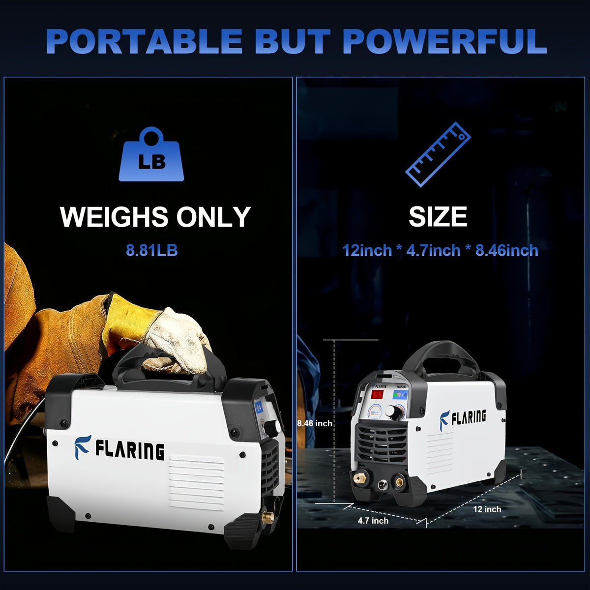 FLARING FC650D Plasma Cutter, 65 Amp Plasma Cutter Machine 120V 240V 2/3" (16mm) Max Cutting 1/2" (12.7mm) Clean Cut IGBT High Frequency Inverter Touch ARC Plasma Cutter with Consumable Set Update 5th