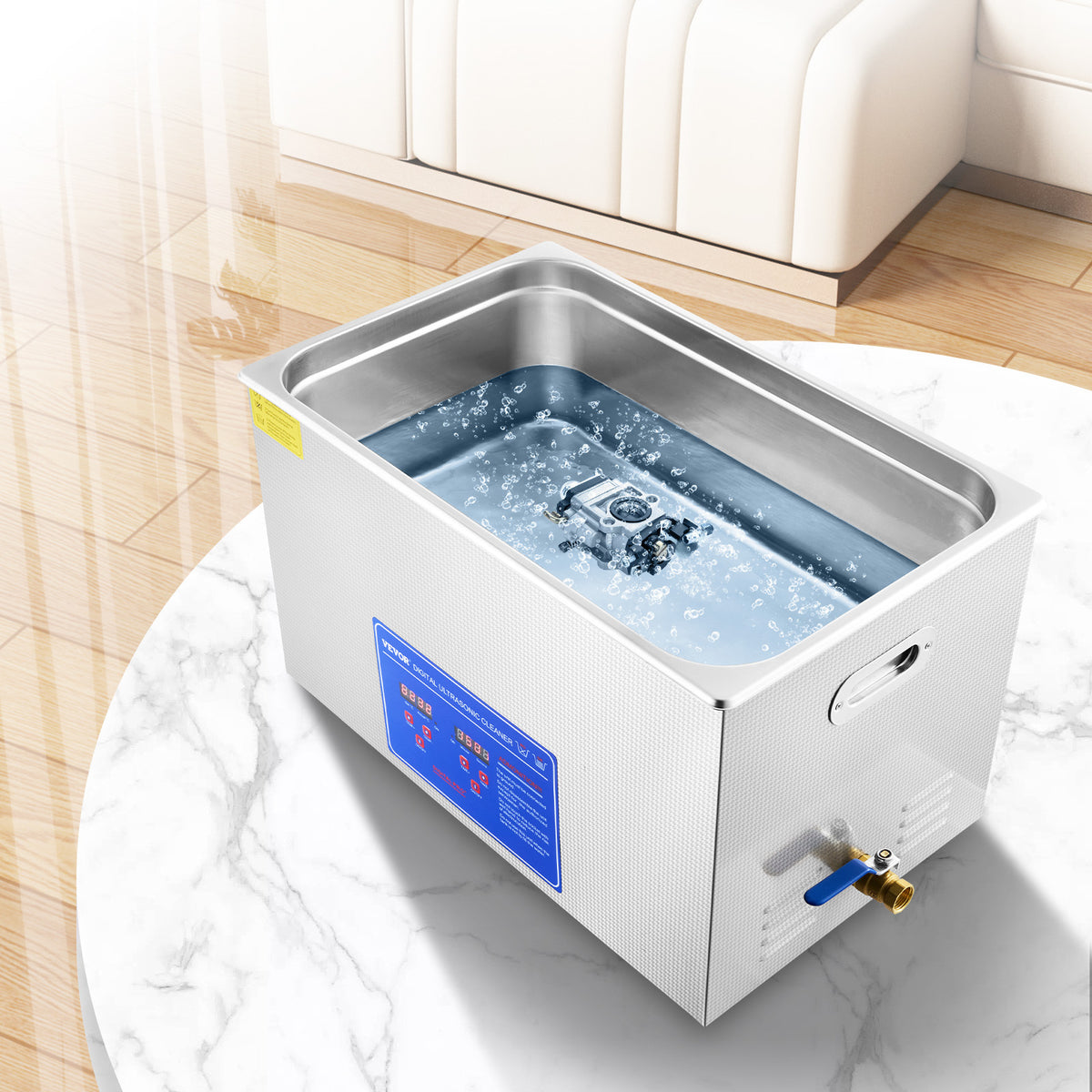 VEVOR Professional Ultrasonic Cleaner, 10L/27.2 L Ultrasonic Jewelry Cleaner with Digital Timer & Heater, Stainless Steel Industrial Sonic Cleaner 40kHz for Glasses, Watches, Rings, Small Parts