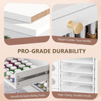 [Salon Organizer Cabinet] Nail Salon Organizer Cabinet, 32" L Floor Storage with 8 Clear & 4 Visual Drawers, Wooden Display for Polish & Powder, Beauty Salon Furniture