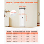 VEVOR Bifold Barn Door, 24" x 84"/36" x 84", MDF Bi-Fold Sliding Closet Doors, Hardware Kit Included, H-Frame Space-Saving Design, Need to Assemble, for Bedroom, Living Room, Wardrobe and Room Divider, White