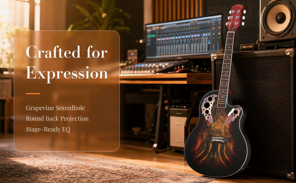 [Ideal Gift] 41-Inch Full-Size Guitar With Grape-Shaped Soundhole, Spruce Top, And Mahogany Fingerboard - Sunset Red Finish, Enhanced Tone And Playability, Suitable For All Music Styles, Ideal For Beginners And Guitarists. The Perfect Gift