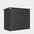 UFFIGAMA Lockable Outdoor Trash Can Storage Shed - 4.93 X 2.6ft Metal Garbage Bin Enclosure with Chain Lid, Waterproof & Weather-Resistant, Ideal for Trash Cans, Lawn Mower, And Garden Tools, Perfect for Backyard & Patio