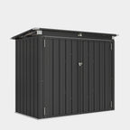 UFFIGAMA Lockable Outdoor Trash Can Storage Shed - 4.93 X 2.6ft Metal Garbage Bin Enclosure with Chain Lid, Waterproof & Weather-Resistant, Ideal for Trash Cans, Lawn Mower, And Garden Tools, Perfect for Backyard & Patio