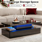 Modern LED Coffee Table for Living Rooms and Patios in Black or White with 16-Color Lighting