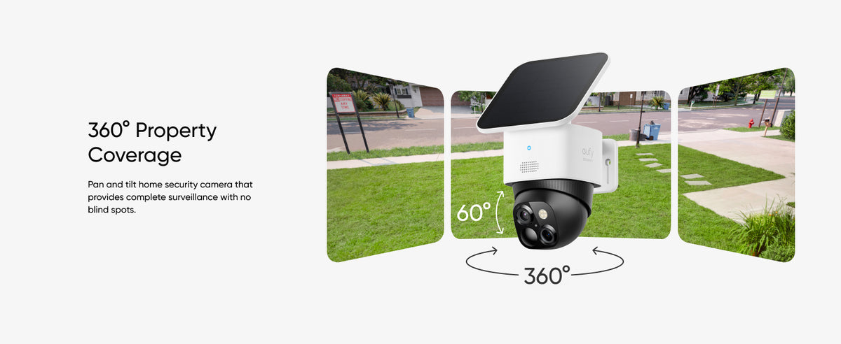 eufy Security 6/4/2/1 Pack SoloCam S340 with HomeBase S380, Solar Security Camera 4-Cam Kit, Wireless Outdoor Camera, 360° Pan and Tilt Surveillance, No Blind Spots, 2.4 GHz Wi-Fi, No Monthly Fee