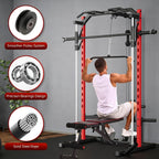 Power Cage, Multi-Functional Power Racks for Home Gym with Dual Pulley Systems, 2000 LBS Weight Capacity Fitness Squat Rack for Strength Workout with More Training Attachment Optional Weight Bench Weight Plates and Barbells Not Included
