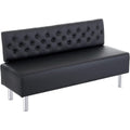 LEADZM Waiting Room Bench with Back, 58.6'' Office Guest Chair Upholstered Reception Seating, Lobby Furniture for Beauty Salon Barbershop Airport Bank Hall Room Conference, Button Tufted