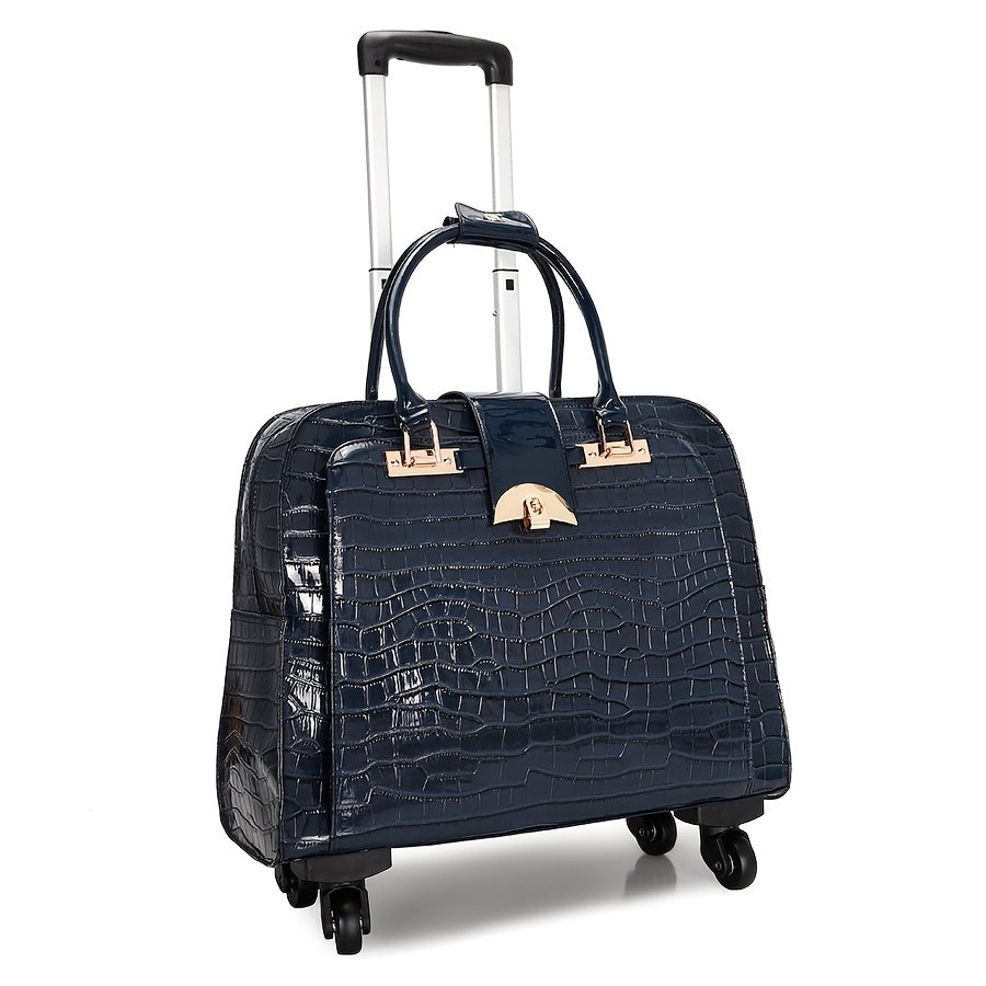 Bright Sided Suitcase with Wheels That Can Be Pushed And Carried By Hand, Large Capacity Travel Suitcase with Zipper, Square Bag Function Bag with Wheeled Travel Suitcase