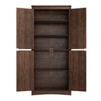 Farmhouse Tall Storage Cabinet with 4 Doors & Adjustable Shelves, 71in Pantry Cabinet for Kitchen, Living Room, Dining Room, Bathroom, Rustic Wood Storage Cabinet