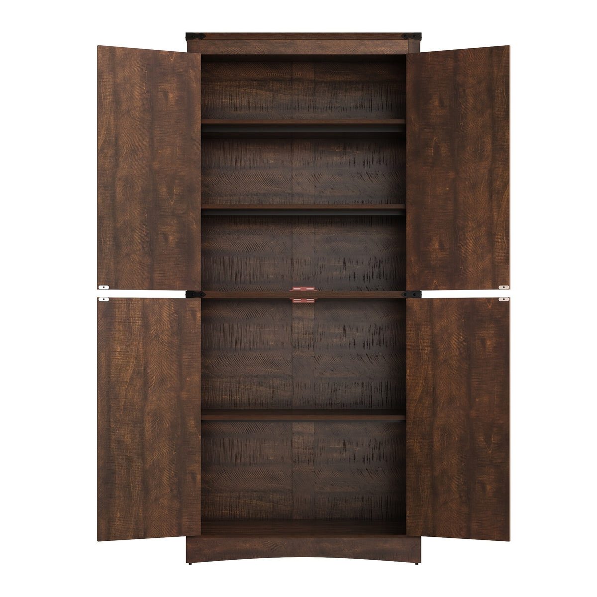 Farmhouse Tall Storage Cabinet with 4 Doors & Adjustable Shelves, 71in Pantry Cabinet for Kitchen, Living Room, Dining Room, Bathroom, Rustic Wood Storage Cabinet