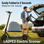 Lightweight Quick Foldable Electric Scooter for Adults, 350W Motor, 8.5 Inch Solid Anti-Slip Tires, APP & LCD Dashboard Control, Dual Brakes Safety Bell, Up to 265LBS Load, Long Range Commuter E-Scooter, Durable Aluminum Alloy Body
