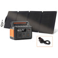 400W Portable Solar Power Station with 100W Foldable Solar Panel - 400Wh Lithium Battery Box with 400W 110V AC Outlets/DC/USB, with 60/100W Solar Panel Foldable, Ideal Off-Grid Power Supply Battery Power Bank for Home Emergency & Outdoor Camping