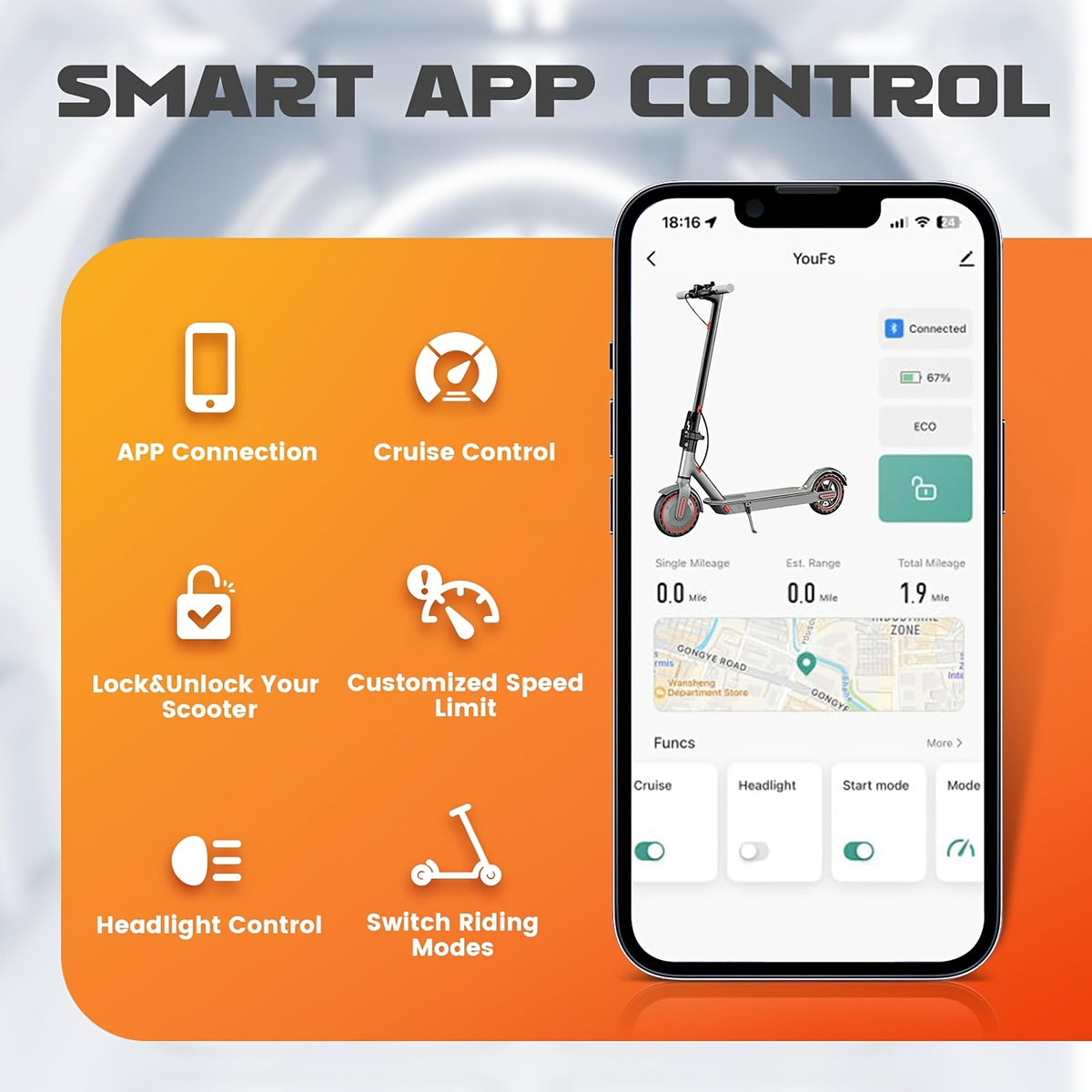 [Foldable Electric Scooter] Adults' 8.5'' Foldable Electric Scooter with App, 350W Motor & 26KM Range - Display, 3-Speed Modes, Dual Brake & Large Battery - Portable - Escooter Commuting for Adults