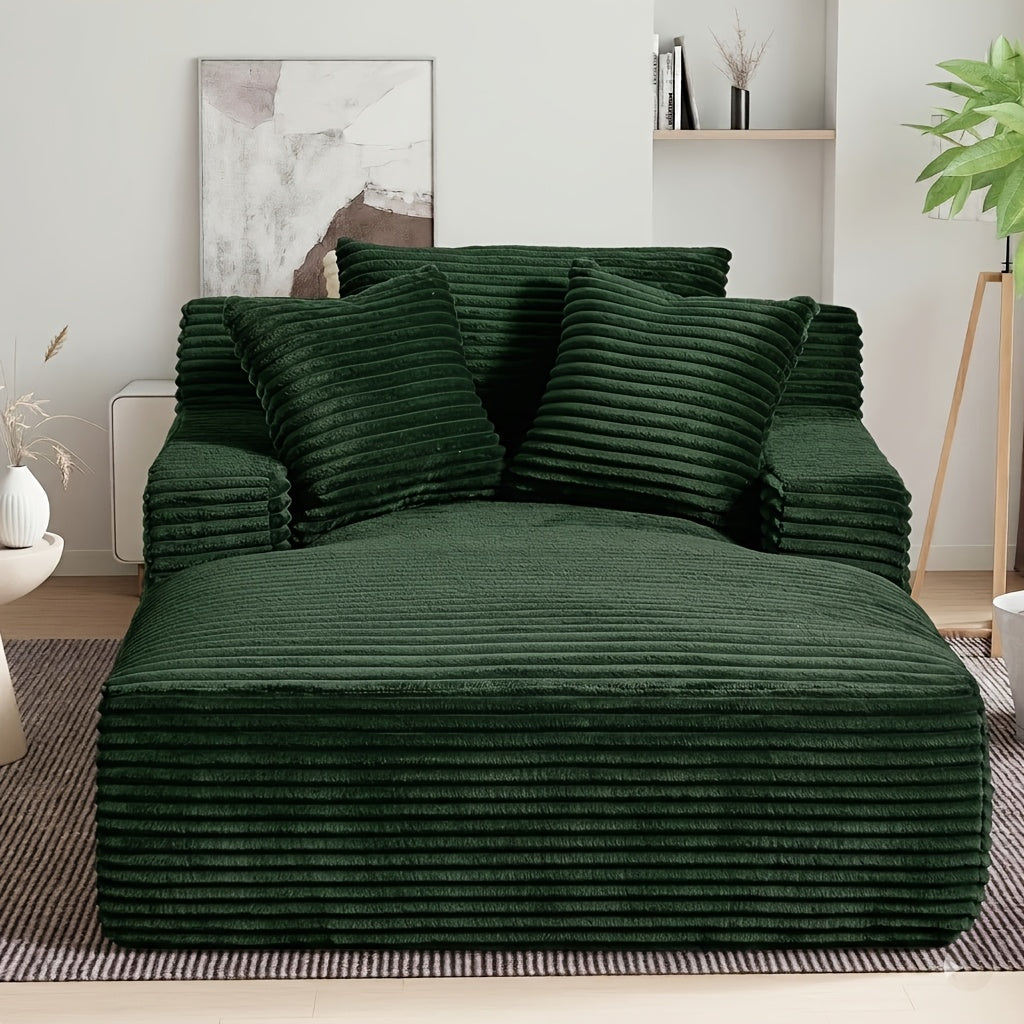 47.25 Inch Wide Chaise Lounge Chair Indoor, Oversized Upholstered Flannel Boneless Sofa Bed With 3 Pillows And Side Pockets, Deep Seat Sleeper Couch Reading Chairs, Cloud Sofas Couches For Living Room, No Assembly Required