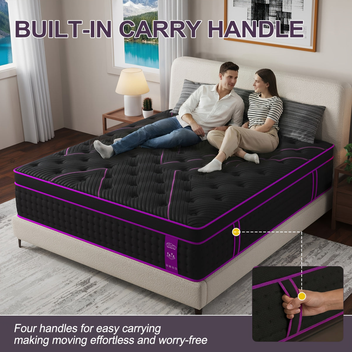 12-Inch/14-Inch Hybrid Mattress, Twn, Full Queen &King Sizes, Ergonomic Support, Individually Wrapped Springs & Memory Foam, Medium Firm