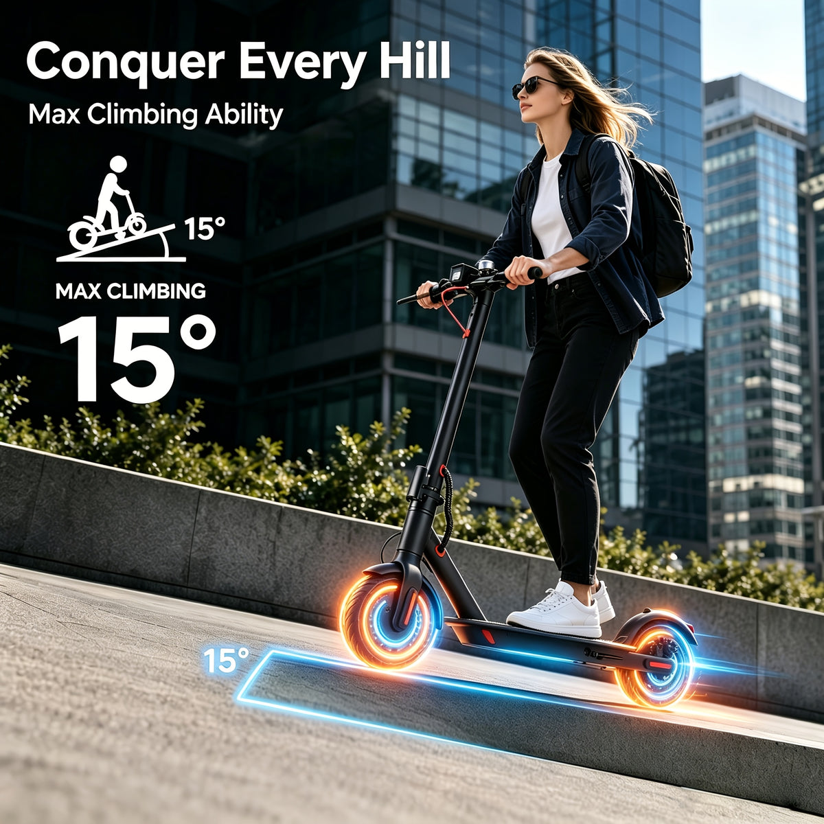 Foldable Commuter Electric Scooter, Supports Phone Control, 8.5-inch Tires, 350W Motor, 7.8Ah Battery, Top Speed 19 Mph, Average Range 17 Miles, Lightweight Commuting Scooter, Suitable for Adults and Teenagers