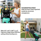 2025 Upgraded Electric Pressure Washer, IPX5 with Adjustable Touch Screen, IPX5 5000 PSI 3.3 GPM, 8 Power Settings, Suitable for Car, Yard, and Floor Cleaning, with 4 Nozzles, 23ft Hose, 16ft Power Cord, Detergent Bucket