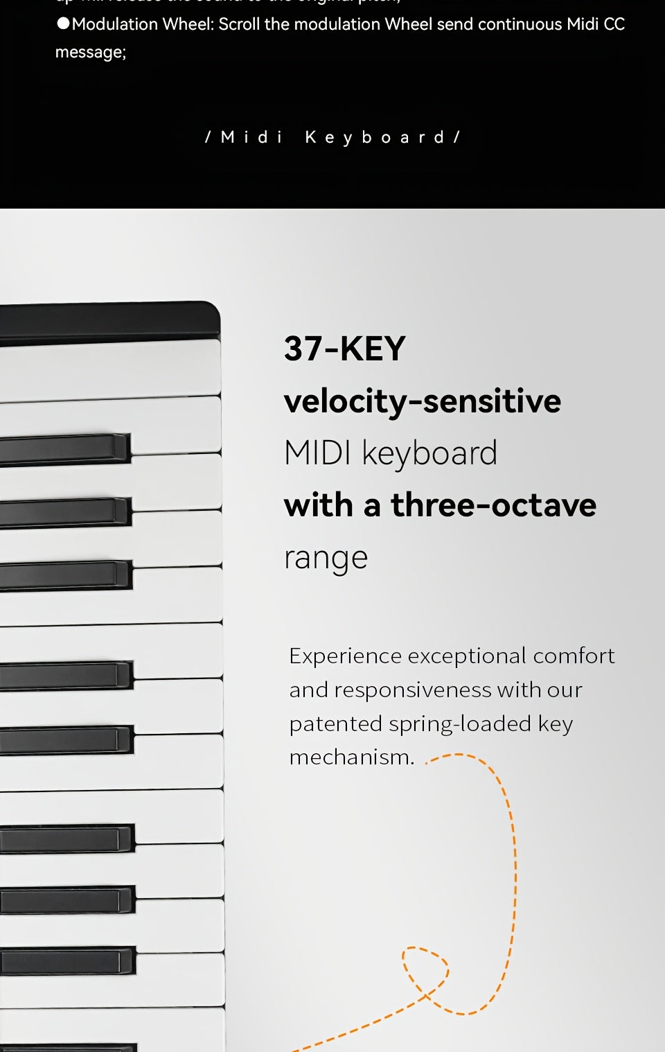 M-VAVE SMK37PRO Professional MIDI Keyboard, 37-Key Wireless Wireless Music Arrangement And Production Synthesizer