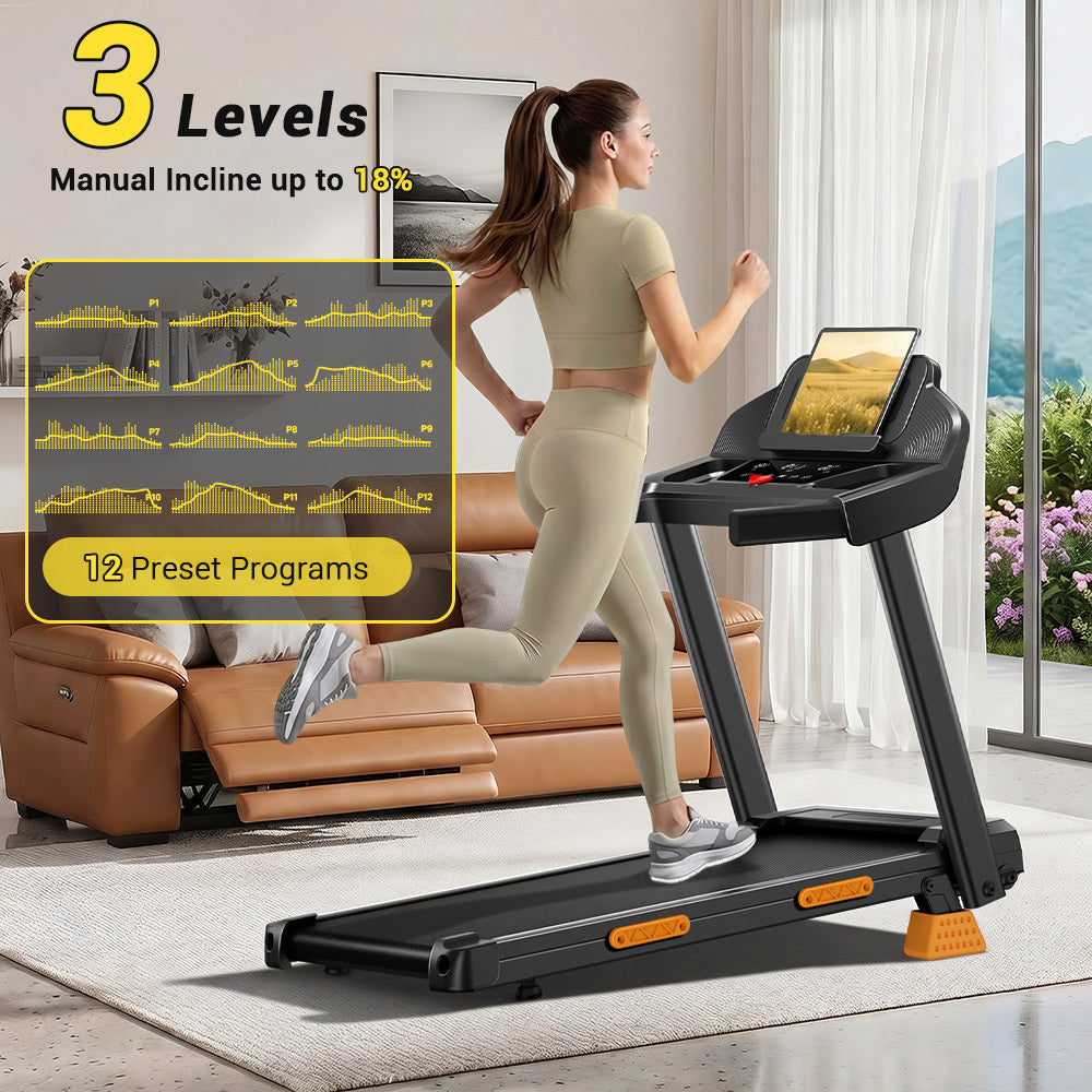 4-in-1 Treadmill with 18% Incline, Portable Treadmills for Home with Handle, Foldable Treadmills for Home and Office, 350 Lbs Weight Capacity.