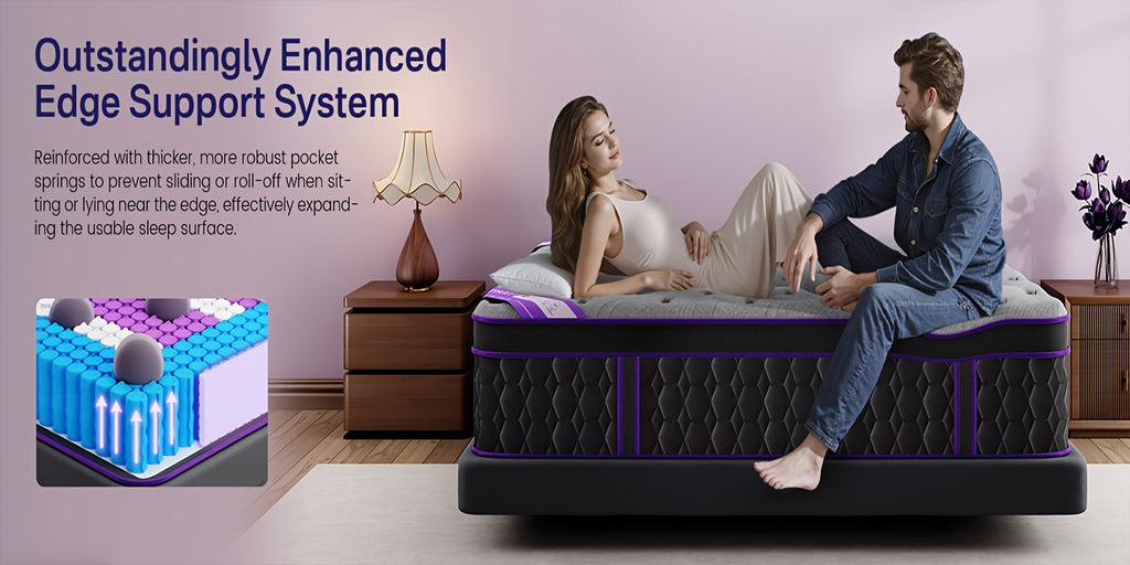 10In/12In/14In Twin, Full, Queen, King, Mattress Memory Foam And Spring, Hybrid Mattress, Medium Firmness, Lumbar Support, for Home Rooms Hotels, Boxed