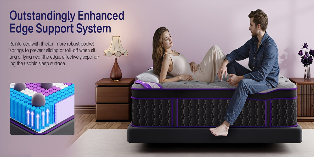 10In/12In/14In Twin, Full, Queen, King, Mattress Memory Foam And Spring, Hybrid Mattress, Medium Firmness, Lumbar Support, for Home Rooms Hotels, Boxed
