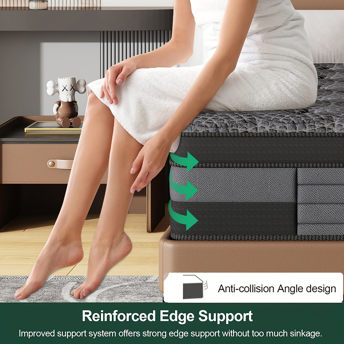 12/14 Inch Queen Size Mattress, King Size Mattress, Full Size Mattress, Twin Mattress in a Box with Memory Foam And Individual Pocket Springs, Motion Isolation, Pressure Relief, Medium Firm Feel, Cool And Comfortable Sleep, Edge